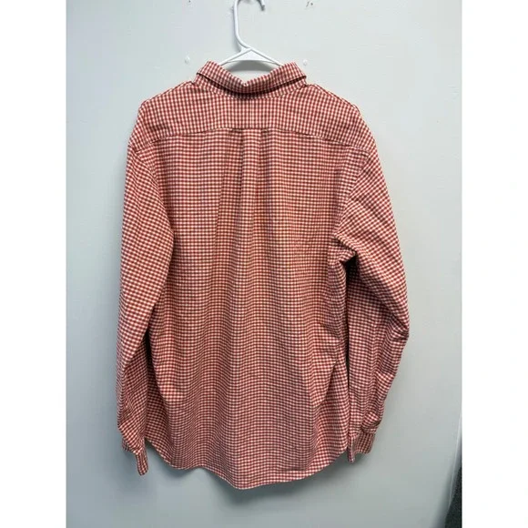 Polo Ralph Lauren Mens XL Custom Fit Orange Gingham Check Button Down Shirt - Picture 4 of 4